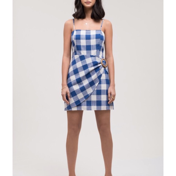 Blue Plaid Mini Sundress - Picture 3 of 4